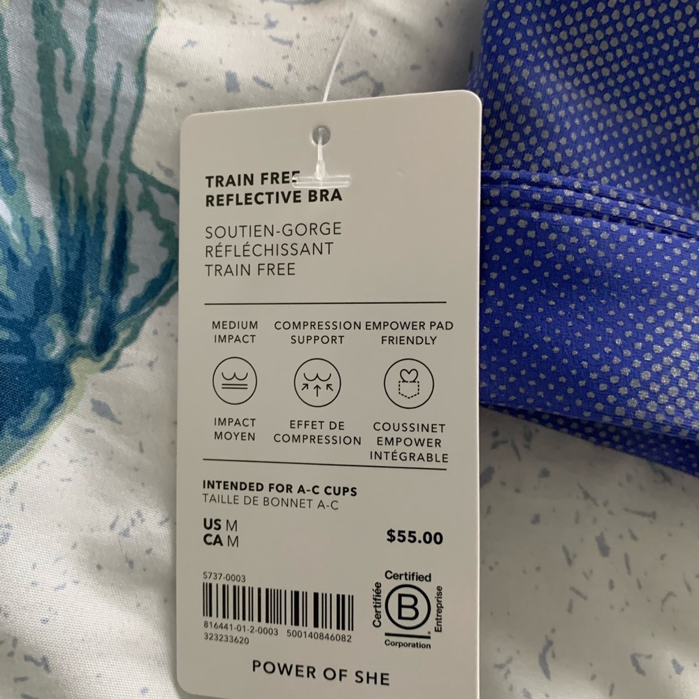 Athleta Train Free Reflective Sports Bra size Medium NWT - Picture 6 of 8